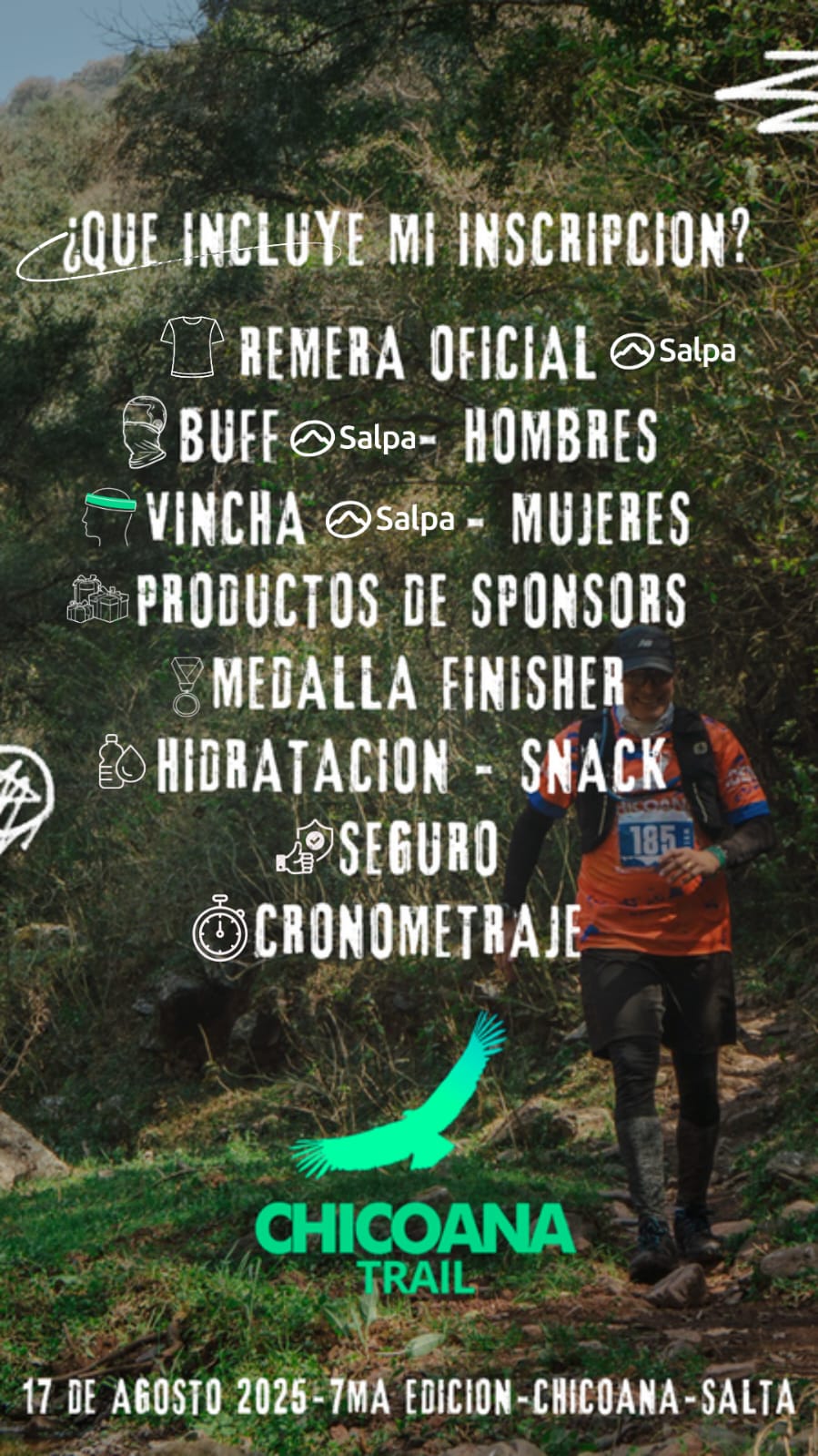 ¿Que incluye mi inscripción a Chicoana Trail?